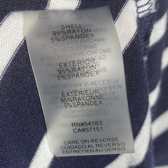 Calvin Klein Soft Scoopneck Navy/White Striped Top - Picture 16 of 16